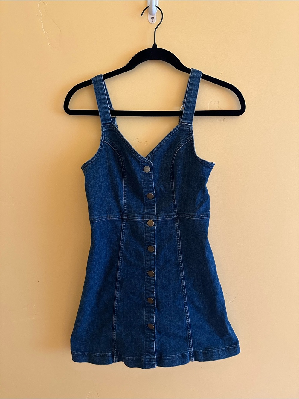BDG Dark Blue Denim Button-Front Mini Dress - Picture 2 of 4
